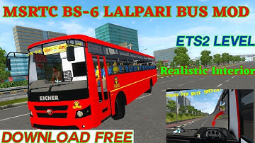 Download new MSRTC bs-6 Lalpari bus mod in bus simulator Indonesia| #msrtc#bussidmod #lalpari