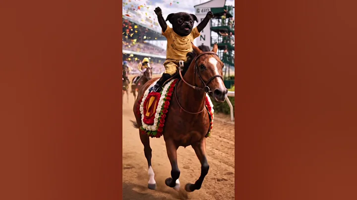 Never give up ||cute puppy story #ai #horseracing #shorts #pug