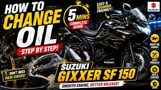 Gixxer SF 150 Oil & Filter Change 🔧 | Step-by-Step DIY Guide | Gixxer Owners, Save This Video! 🏍️