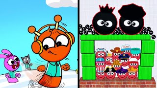 Spranky Run Vs Hide Ball 🧟😡👹🦊 Max All Levels Android iOS Gameplay Ep 1283