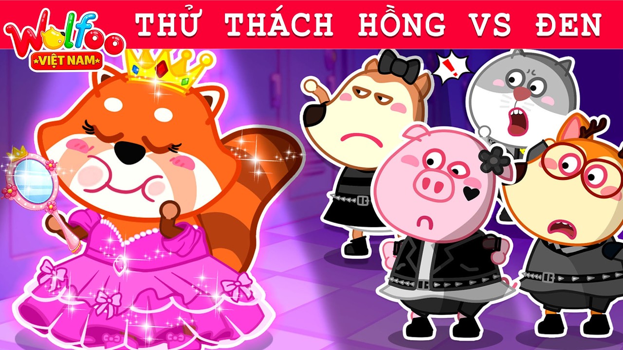 Wolfoo Việt Nam ⭐ Cô Gái Dịu Dàng Hay Cô Gái Cá Tính 👗 Thử Thách Hồng Vs Đen  | Hoạt Hình Thiếu Nhi