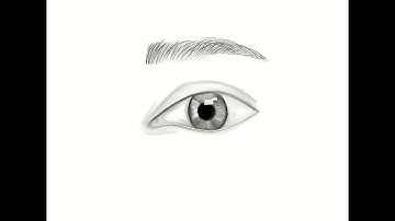 Sketching a Realistic eye in procreate | Timelapse