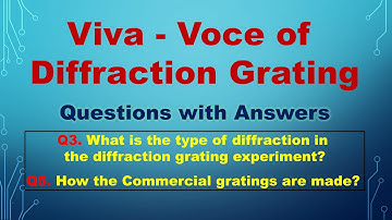 Diffraction grating | Optics | Viva Voce | Practical Files