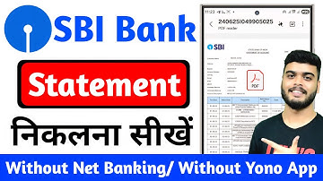 SBI bank statement kaise nikale | sbi bank statement pdf download | sbi account statement download