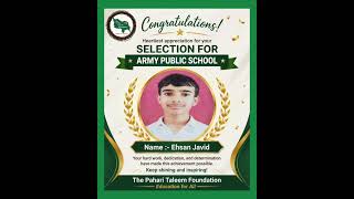 Heartiest congratulations to Ehsan Javid on his selection for Army Public School 🇮🇳 #shorts #gk