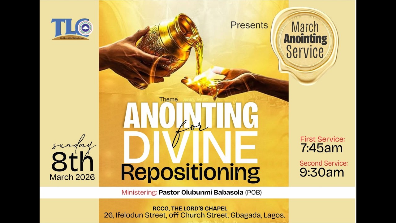 RCCG TLC || ANOINTING SERVICE || SECOND SERVICE || SUNDAY, 08 MARCH 2026