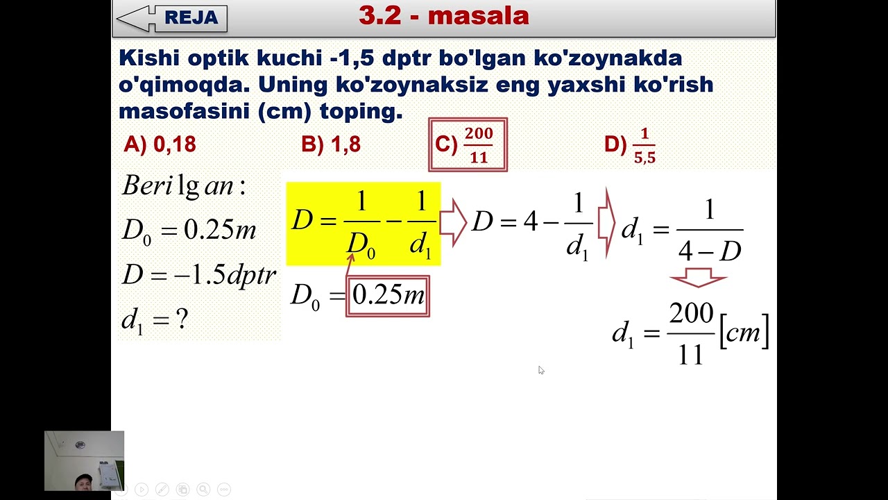 50  Ko'z  Optik asboblar 20225 26  masala yechish