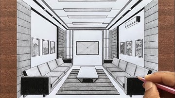 How to Draw a Room using 1-Point Perspective Step by Step