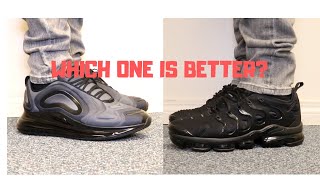 NIKE AIR MAX 720 VS VAPORMAX PLUS WITH ON FEET...WHICH ONE BETTER? - YouTube