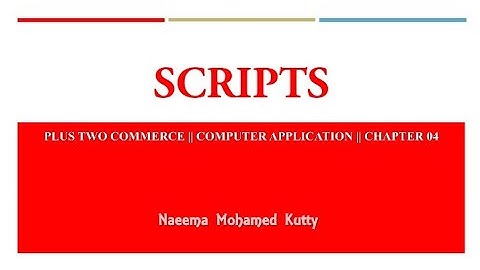 Scripts || Web Technologies || Malayalam