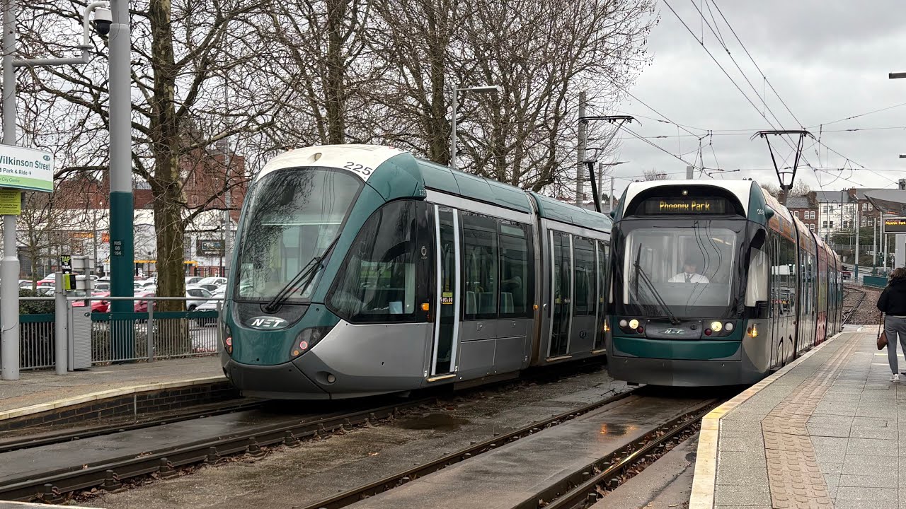  Trams, trains and buses at Hucknall, Wilkinson street and David Lane 