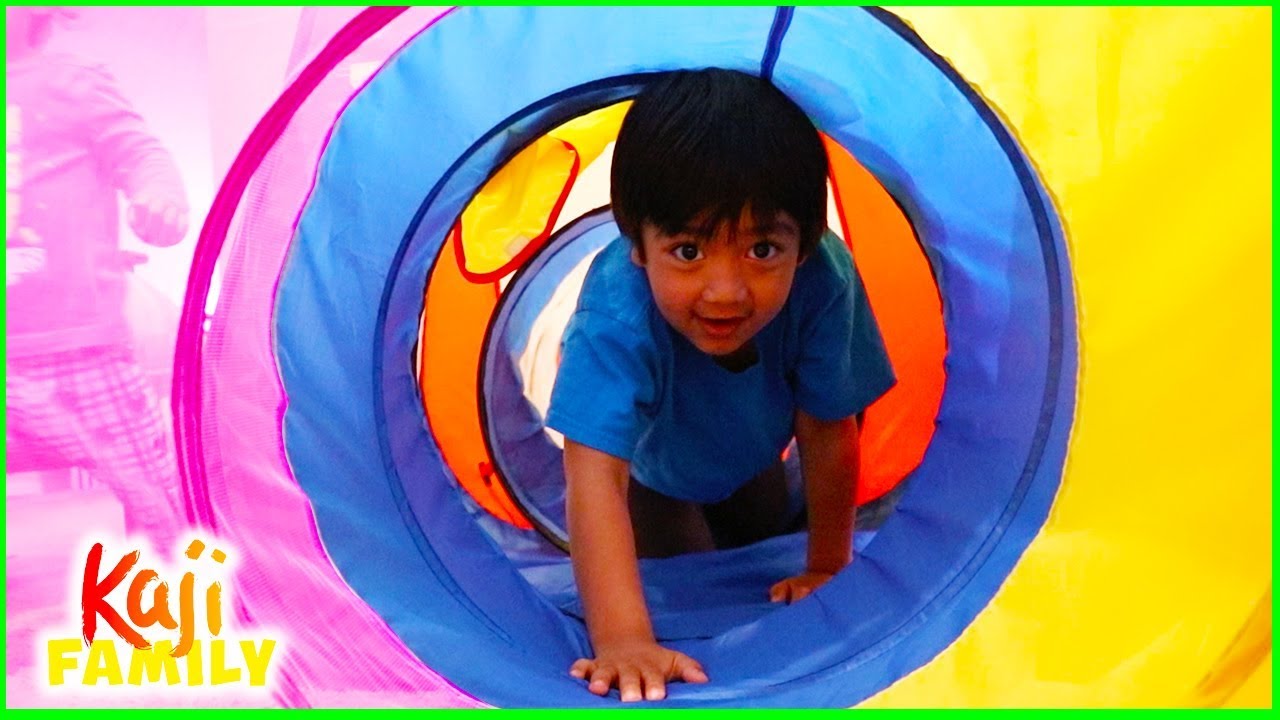 Ryan Fun Ryan plays fun indoor obstacle course Challenge!!! - YouTube