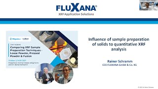 FLUXANA Webinar “XRF methods for loose powder, pressed powder and fusion” from October 2nd, 2025