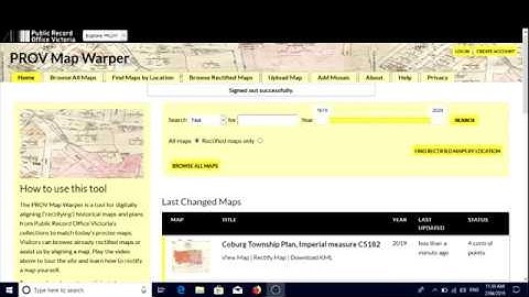 Public Record Office Victoria  Map Warper Instructional Video mapwarper.prov.vic.gov.au