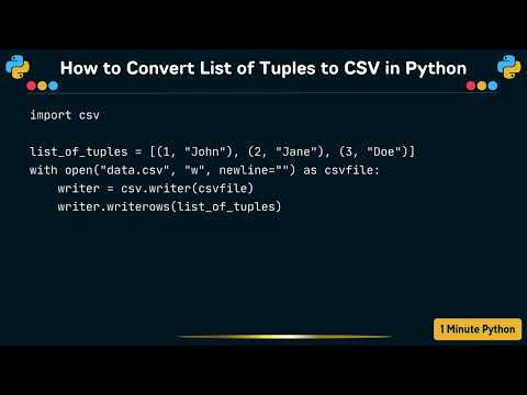 How to Convert List of Tuples to CSV in Python