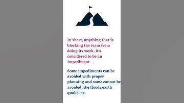What are Impediments - Agile Interview Series #shorts #agile #scrum #scrumorg  #businessanalyst