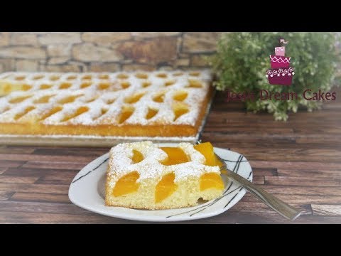 Pfirsich-Blechkuchen / Blitzkuchen / Einfach, Schnell & Lecker!. 