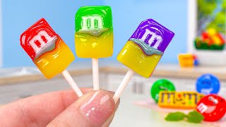 M&M Lollipop 🍭 Amazing Miniature Rainbow Lollipop Candy Making 🌈 Perfect Miniature Fruit Lollipop