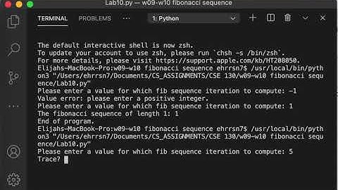 Lab 10 Demonstration Video (Fibonacci Sequence) with Error Handling - BYUI CSE 130