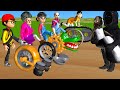 Scary Teacher 3D vs Squid Game Slopes Wooden Wheel Level Max Jump Up 5 Times Challenge