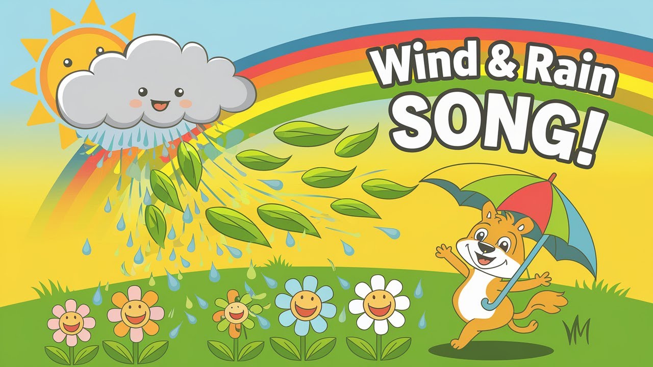 🌬️☔ Wind & Rain Song for Kids | Fun Weather Song | Learn About Nature! 🎶