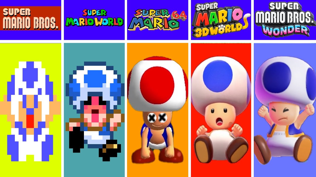 Tode Mario Versions Evolution of Toad Dying Game Over Screens Super Mario Games And Fan Mod ...