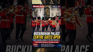 Buckingham Palace Centre Gates Open for Scots Guards &amp; Band of The Irish Guards 🇬🇧