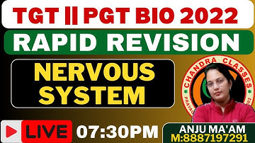 BIOLOGY MODEL PAPER || TGT-PGT 2022 || NERVOUS SYSTEM || ANJU MAM || CHANDR CLASSES #9264915953| 