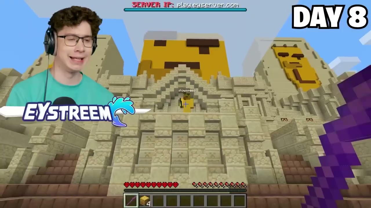 EYstreem! I Survived 100 DAYS as MOSES in Hardcore Minecraft