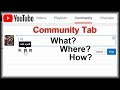 Youtube community tab  what where how to posts pics poll results