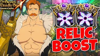 LR ESCANOR HOLY RELIC SUPPORT!! ATTACK RELATED STAT BOOST! | Seven Deadly Sins: Grand Cross