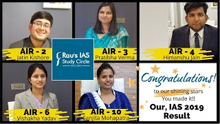 UPSC CSE 2019 Result  | IAS Toppers AIR 2, AIR 3, AIR 4, AIR 6, AIR 10 | Rau's IAS