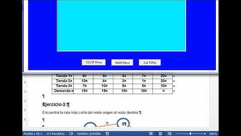 MÉTODO DE TRANSPORTE EN TORA