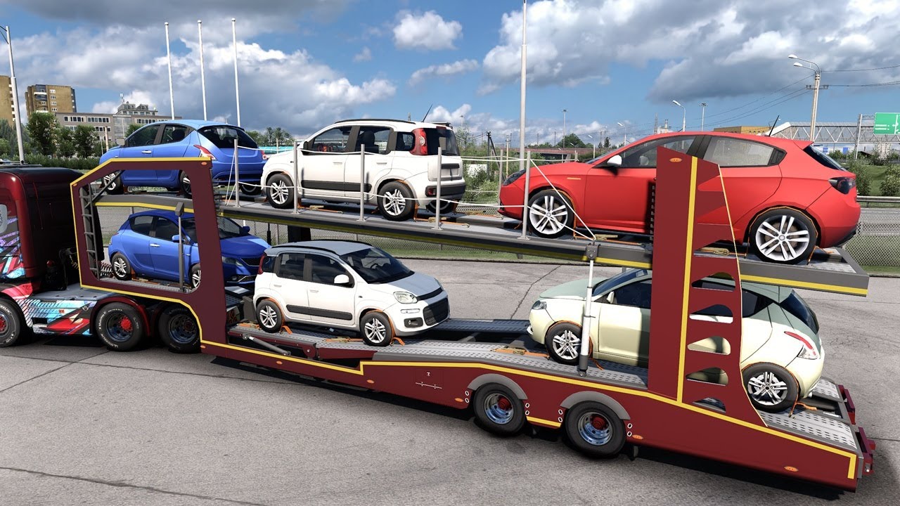🚚𝐄𝐓𝐒𝟐 𝟏.57 𝐅𝐫   "4k" Car Carrier Trailer by Wall_Power🚚