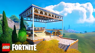 Workshop and garage with office and secret bunker for survival Lego Fortnite | Step-by-step