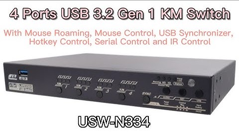 4 Ports USB 3.0 Switch built-in LAN and serial port with Mouse Roaming and USB Synchronizer func.
