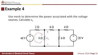EEE130 - Electric Circuit Theory: Introduction to Mesh Analysis