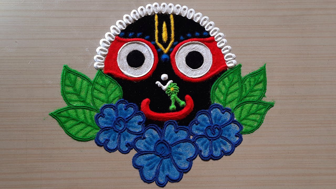 lord jagannath rangoli odia jhoti Chita ratha jatra 2021 easy