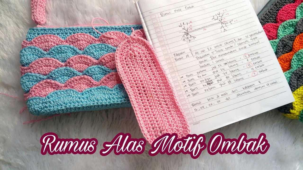 Rumus Merajut Alas Oval Motif Ombak Youtube