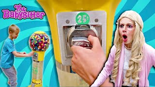 Prank The Teacher Babysitter With Giant Bubble GumBall Machine And Quarters!