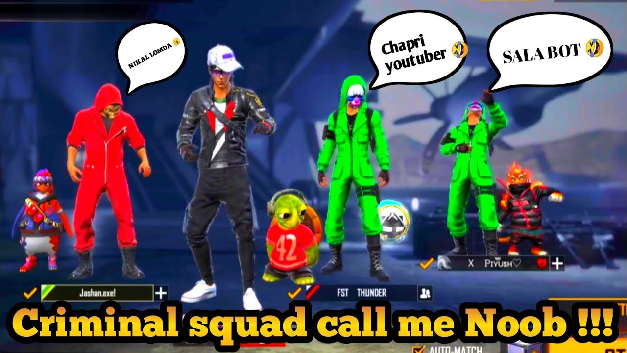CRIMINAL SQUAD ABUSED ME😠😠. NOSEPLAYER VS CRIMINAL SQUAD 1 VS 3 INSANE MATCH!!Garena Free Fire Max.