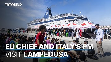 Lampedusa: EU chief von der Leyen visits Italian island after migrant influx