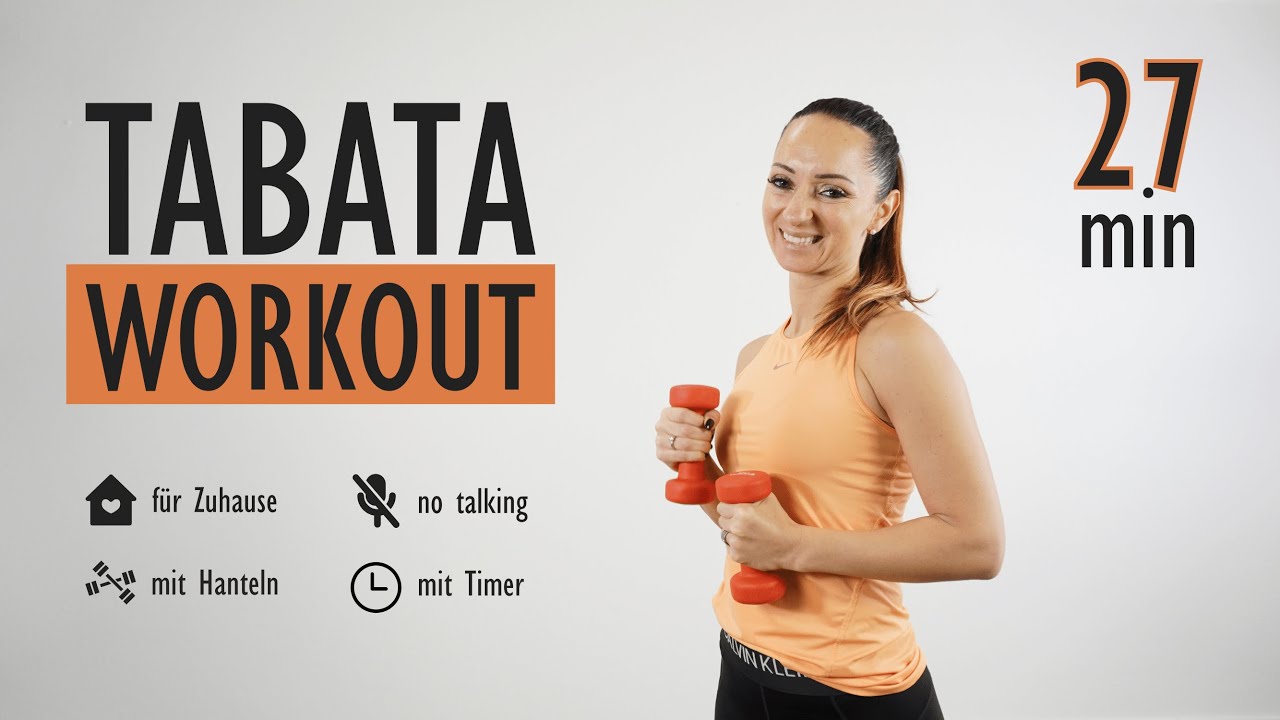 TABATA WORKOUT mit Hanteln ohne Springen / no talking | Katja Seifried
