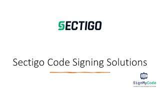 Sectigo Code Signing Solutions - Digitally Sign your Software / Application screenshot 1