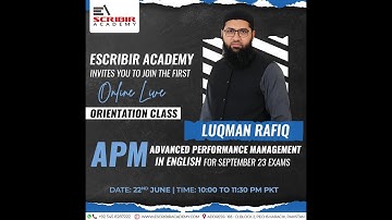 ACCA APM | Advanced Performance Management | P5 - APM | Luqman Rafiq