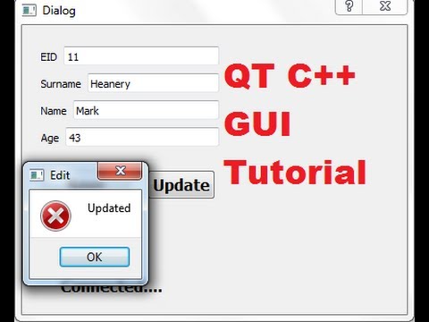 QT C++ GUI Tutorial 15- Edit / Update a data from SqLite Database with pushbutton