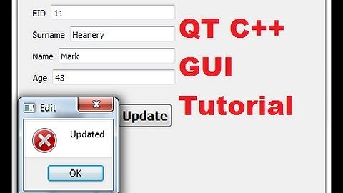 QT C++ GUI Tutorial 15- Edit / Update a data from SqLite Database with pushbutton