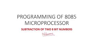 Celebrity Difference of two 8 bit numbers difference 8 bits:8085 microprocessor Profile
