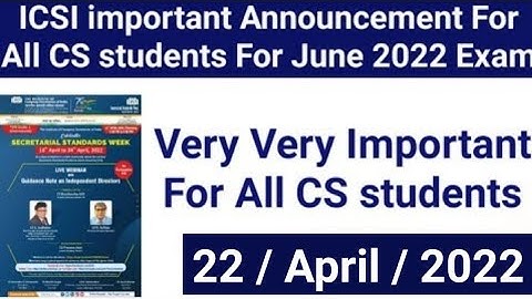 ICSI Most Important Announcement For All CS students & Members