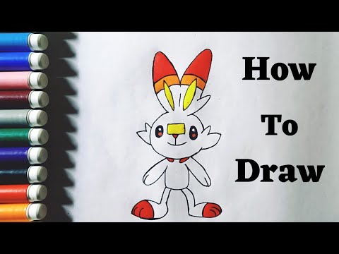 How to draw Scorbunny from Pokemon Journeys easy step by step  Pokemon drawing  Drawing Pokemon